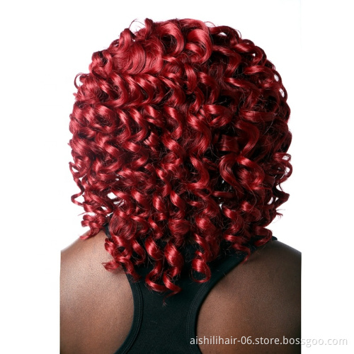 Aishili synthetic wigs hair African black women's short loose wave Afro small curly wig for Afro black women